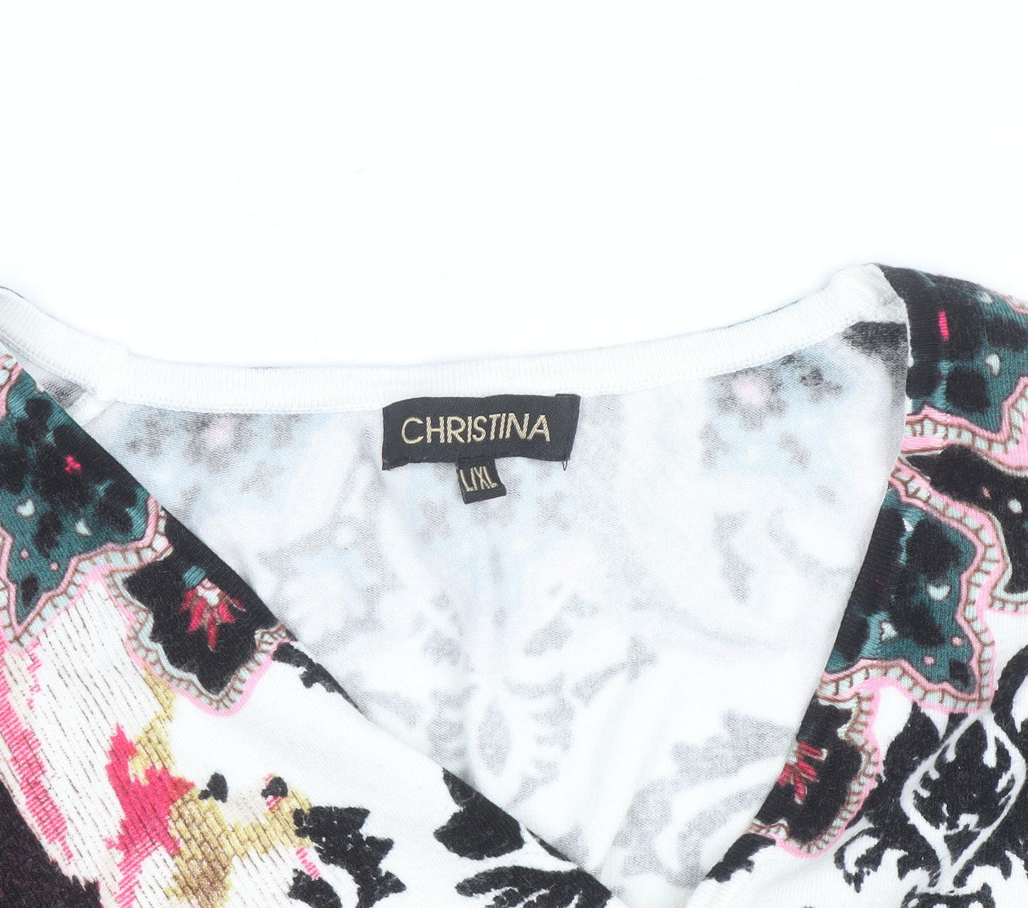 Christina Women's Multicoloured Floral V-Neck Cardigan L