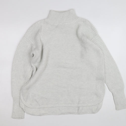 AKINII Women's Ivory Roll Neck Chunky Knit Long Sleeve Jumper XL