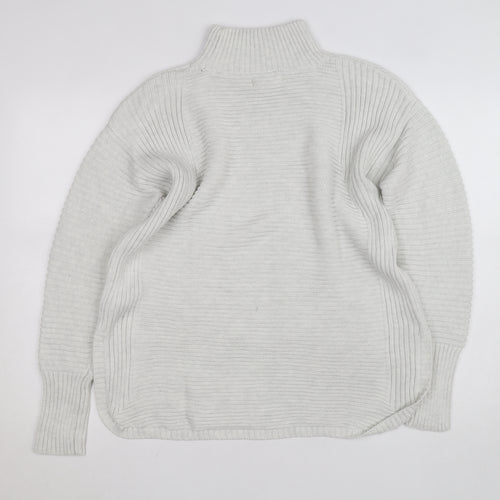 AKINII Women's Ivory Roll Neck Chunky Knit Long Sleeve Jumper XL