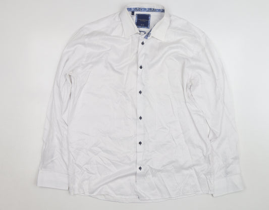 Lloyd & Jefferson Men's White Slim Fit Formal Dress Shirt 17.5in