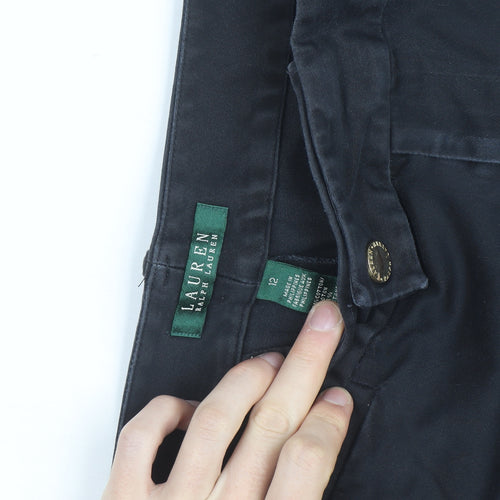 Lauren Ralph Lauren Women's Black Cotton Chino Trousers Size 12