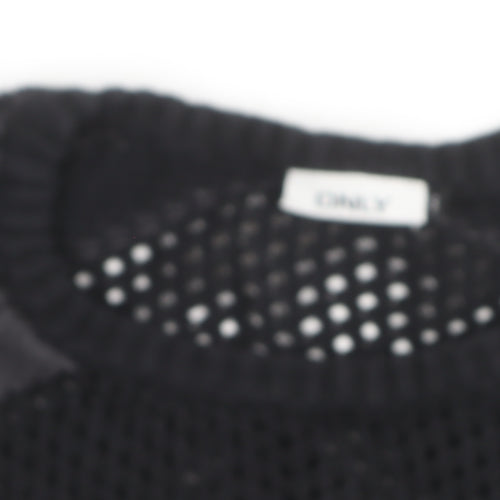 ONLY Unisex Black Aztec Knit Pullover Jumper Size M