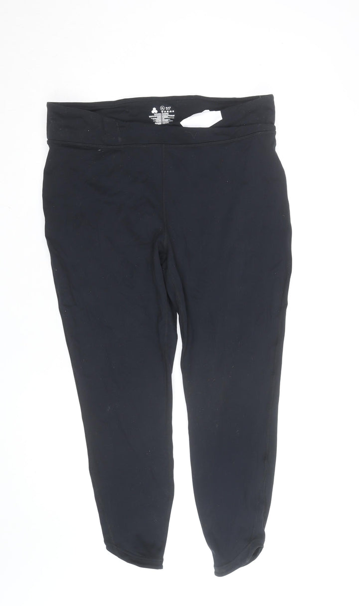 Crane Womens Black Capri Leggings XL Slim Fit Activewear
