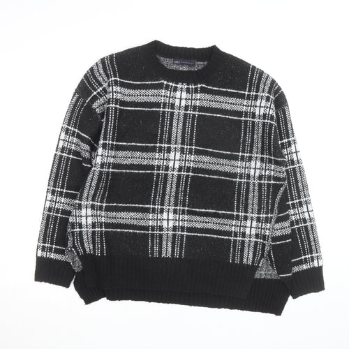 Marks and Spencer Women’s Black Check Knit Pullover Jumper Medium