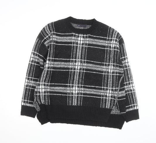 Marks and Spencer Women’s Black Check Knit Pullover Jumper Medium