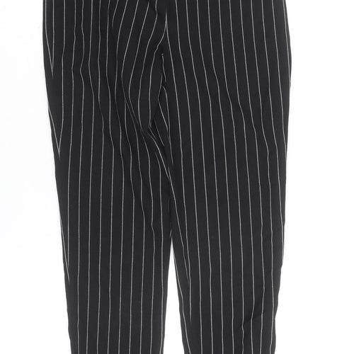 Boohoo Tall Women's Black Pinstripe Trousers Size 6 Slim Fit