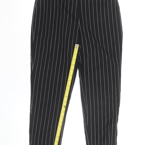 Boohoo Tall Women's Black Pinstripe Trousers Size 6 Slim Fit