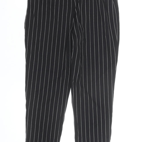 Boohoo Tall Women's Black Pinstripe Trousers Size 6 Slim Fit