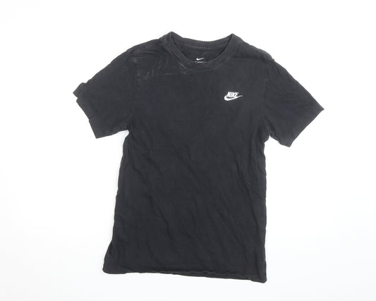 Nike Men's Black Small Crew Neck Cotton Short Sleeve T-Shirt