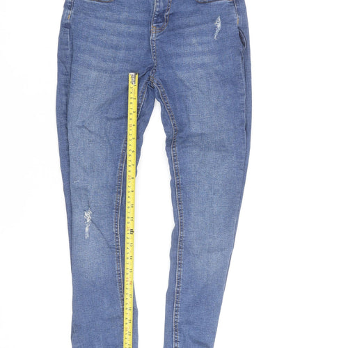 Denim Co. Women's Blue Skinny Distressed Jeans Size 6