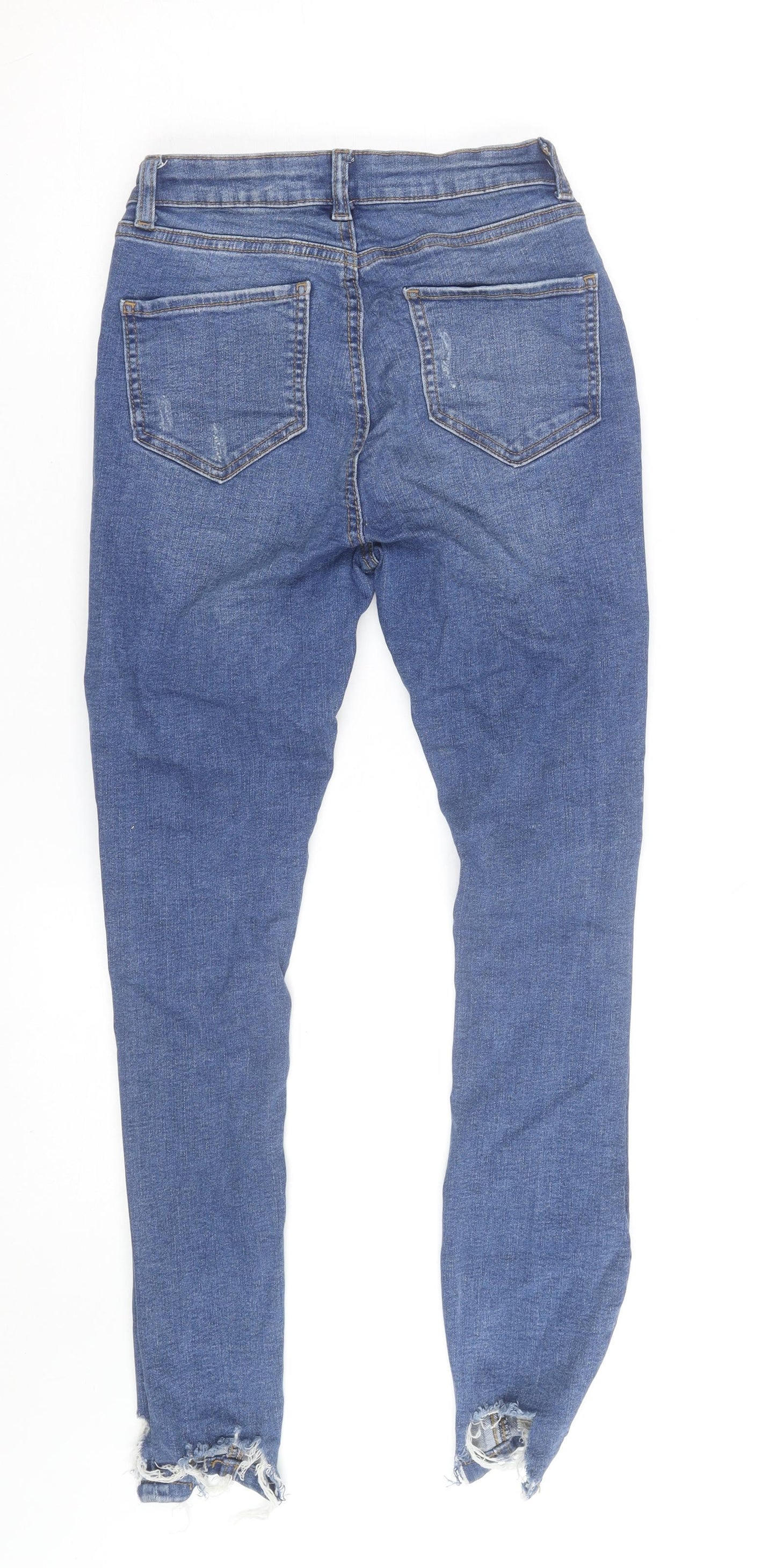 Denim Co. Women's Blue Skinny Distressed Jeans Size 6