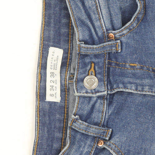 Denim Co. Women's Blue Skinny Distressed Jeans Size 6