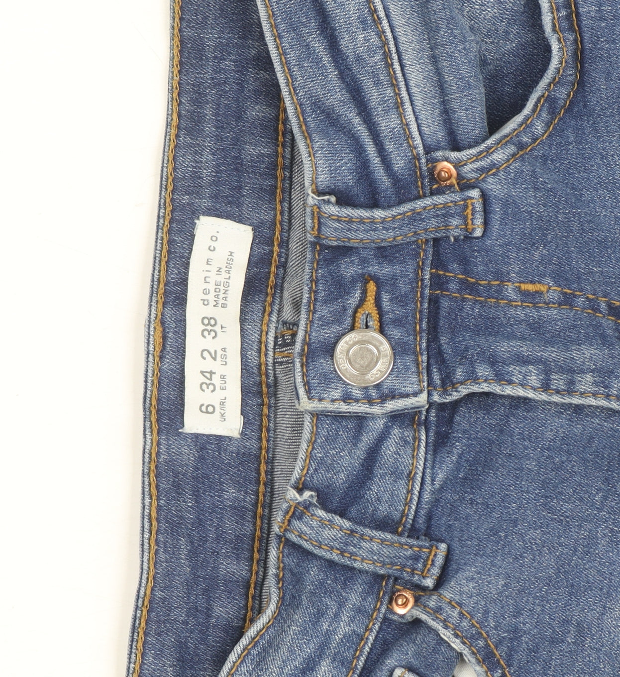 Denim Co. Women's Blue Skinny Distressed Jeans Size 6