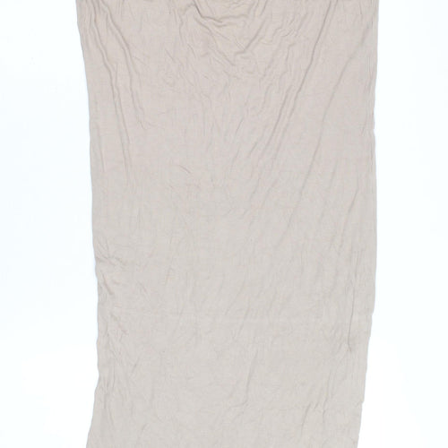 Rise Beige Ribbed Slip Dress Women Size 12/14 Midi Polyester