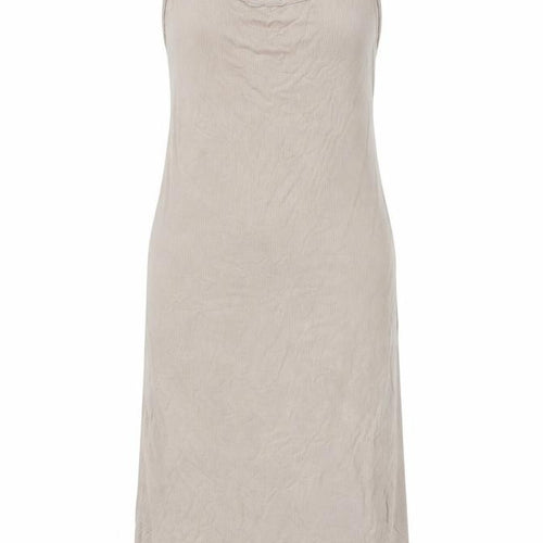 Rise Beige Ribbed Slip Dress Women Size 12/14 Midi Polyester