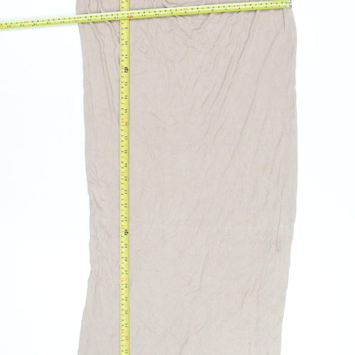 Rise Beige Ribbed Slip Dress Women Size 12/14 Midi Polyester
