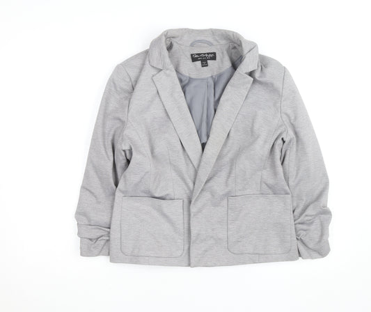 Miss Selfridge Women's Grey Size 14 Tailored Jersey Blazer