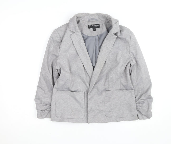 Miss Selfridge Women's Grey Size 14 Tailored Jersey Blazer