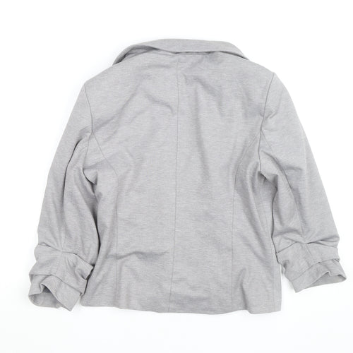 Miss Selfridge Women's Grey Size 14 Tailored Jersey Blazer