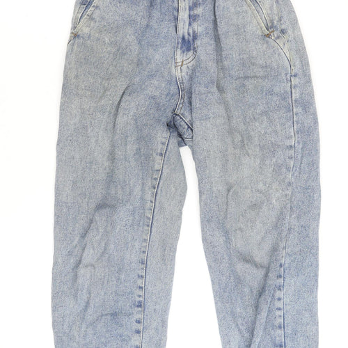 Savida Women’s Blue High Rise Paperbag Relaxed Fit Jeans Size 10