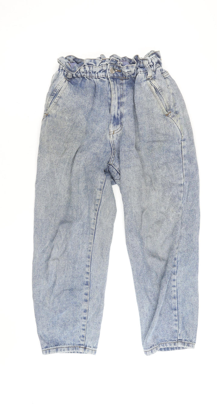 Savida Women’s Blue High Rise Paperbag Relaxed Fit Jeans Size 10