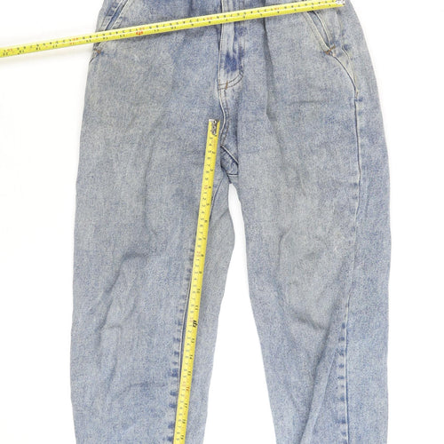 Savida Women’s Blue High Rise Paperbag Relaxed Fit Jeans Size 10