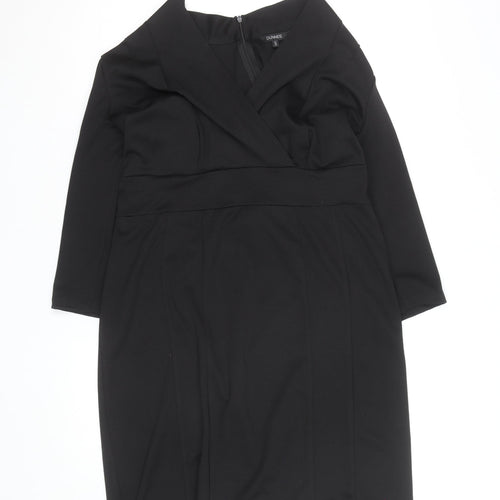 Dunnes Women’s Black V-Neck Sheath Knee Length Work Dress Size 18