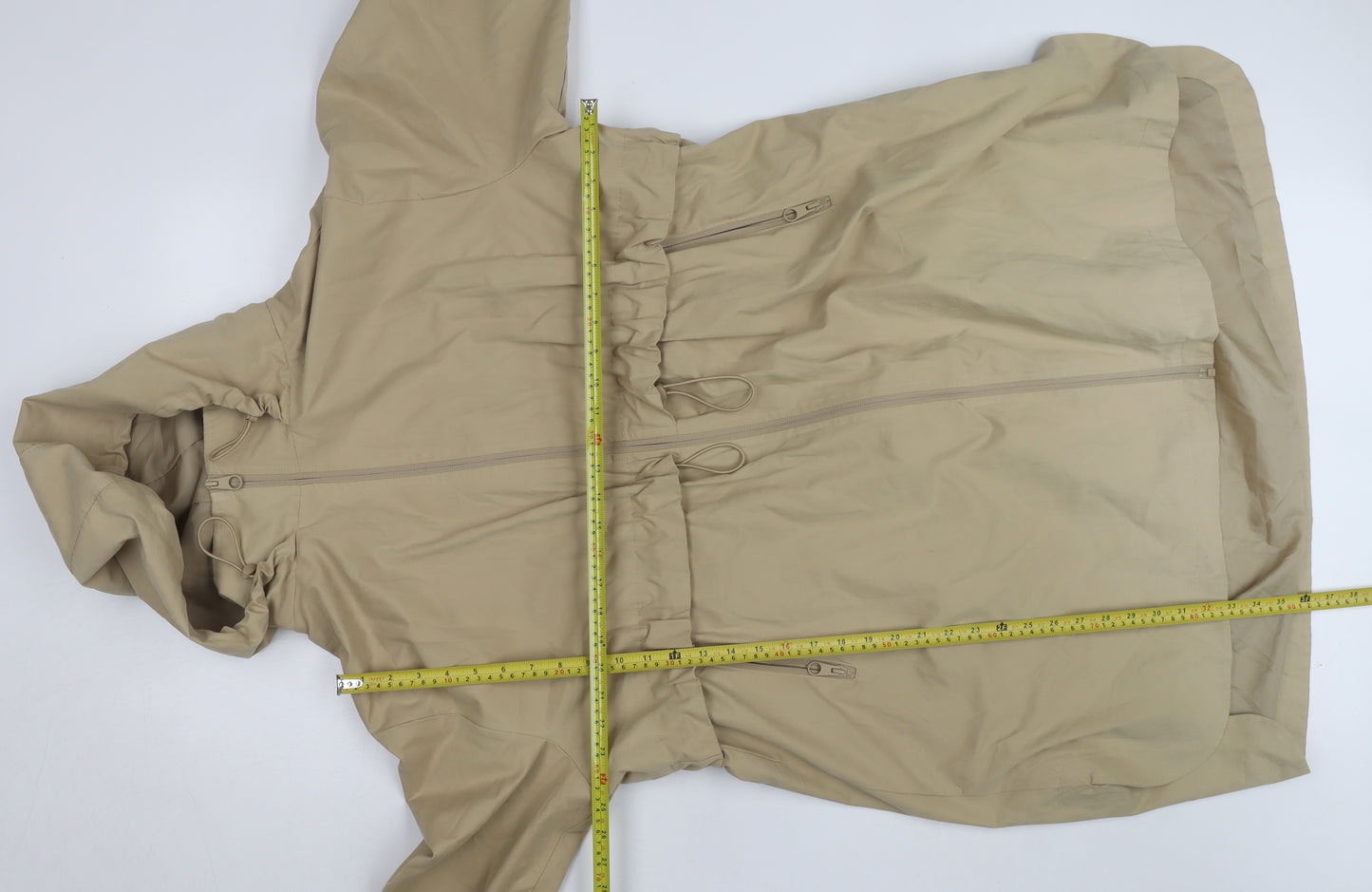Tu Women’s Beige Hooded Parka Coat Size 20 Lightweight Long Jacket