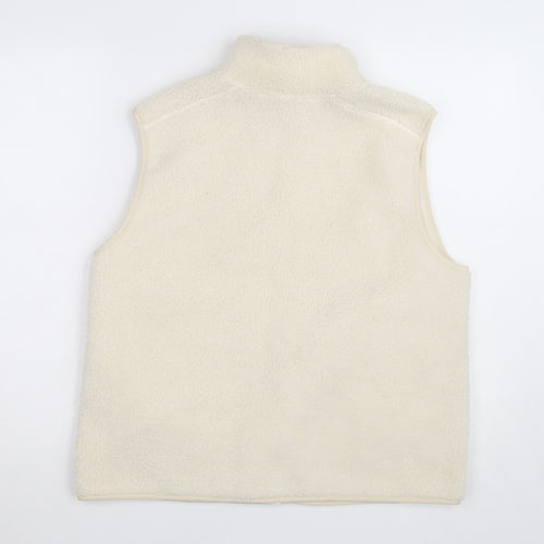 Primark Women Ivory Fleece Zip Waistcoat Bodywarmer Size M