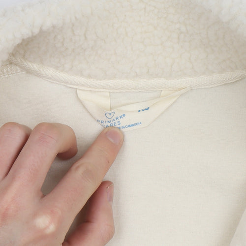 Primark Women Ivory Fleece Zip Waistcoat Bodywarmer Size M