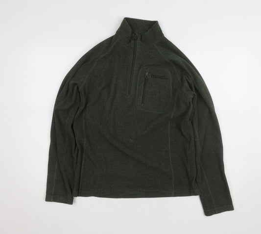 Mountain Warehouse Men's Green Fleece Half Zip Jacket Size S