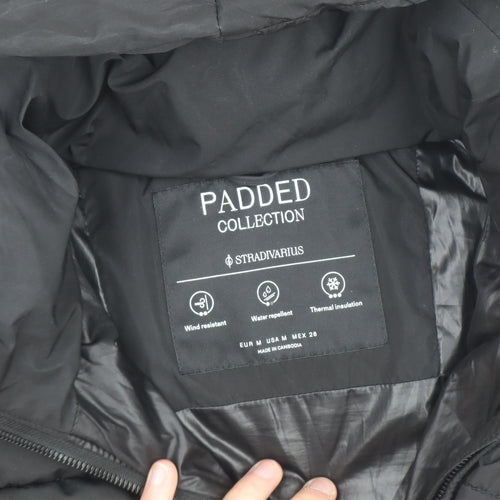 Stradivarius Women Black Size 12 Puffer Jacket Hooded Short