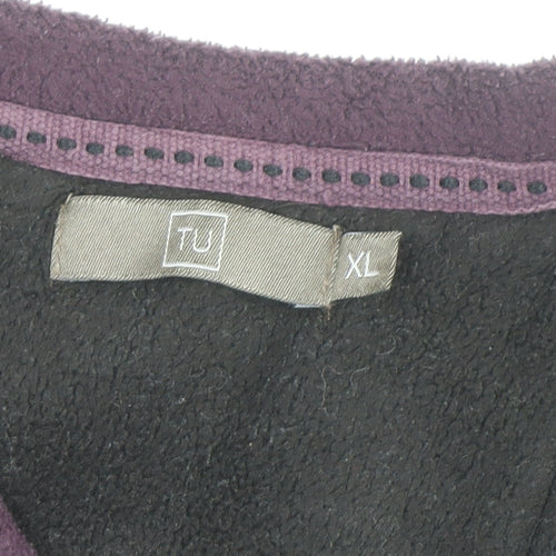 TU Men's Purple Fleece V-Neck Pullover Jumper XL