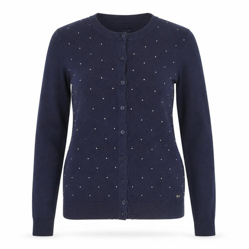 Tommy Hilfiger Women's Blue Cotton Studded Cardigan Size S