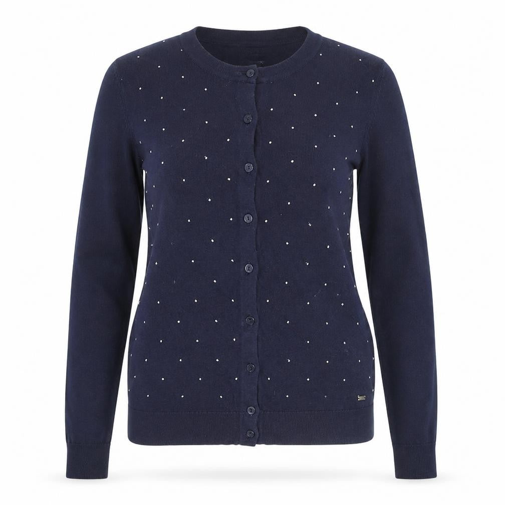 Tommy Hilfiger Women's Blue Cotton Studded Cardigan Size S
