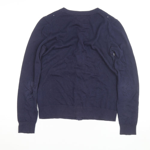 Tommy Hilfiger Women's Blue Cotton Studded Cardigan Size S