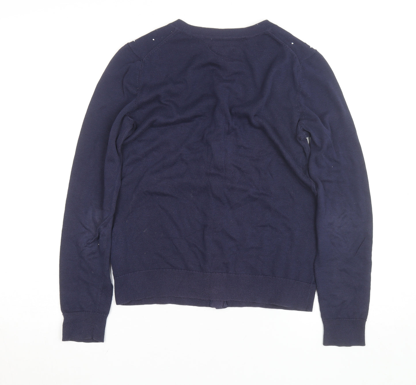Tommy Hilfiger Women's Blue Cotton Studded Cardigan Size S