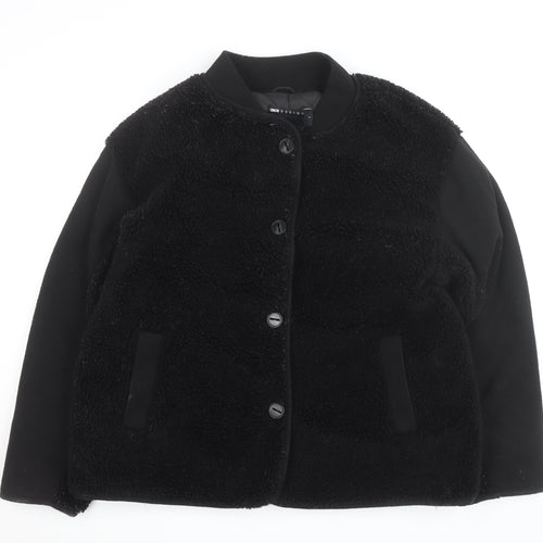 ASOS DESIGN Men's Black Faux Fur Bomber Jacket Size S