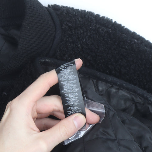 ASOS DESIGN Men's Black Faux Fur Bomber Jacket Size S
