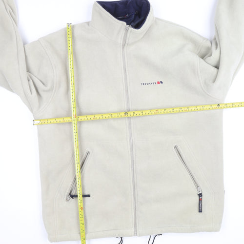 Trespass Men's Beige Fleece Technical Full Zip Jacket Size L
