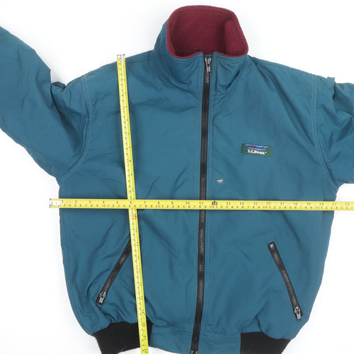 L.L.Bean Womens Blue Warm-Up Nylon Fleece-Lined Windproof Jacket Size S