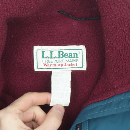 L.L.Bean Womens Blue Warm-Up Nylon Fleece-Lined Windproof Jacket Size S