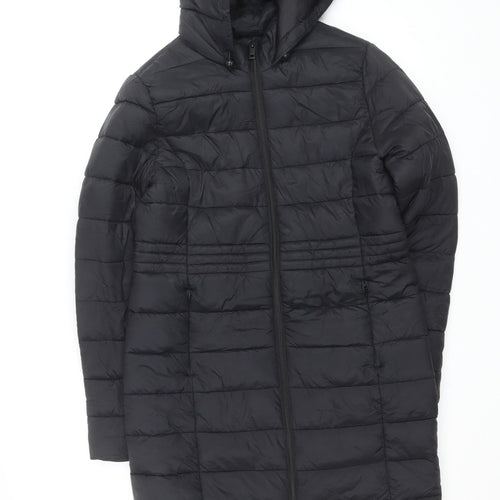 Primark Women’s Black XS Long Hooded Puffer Coat