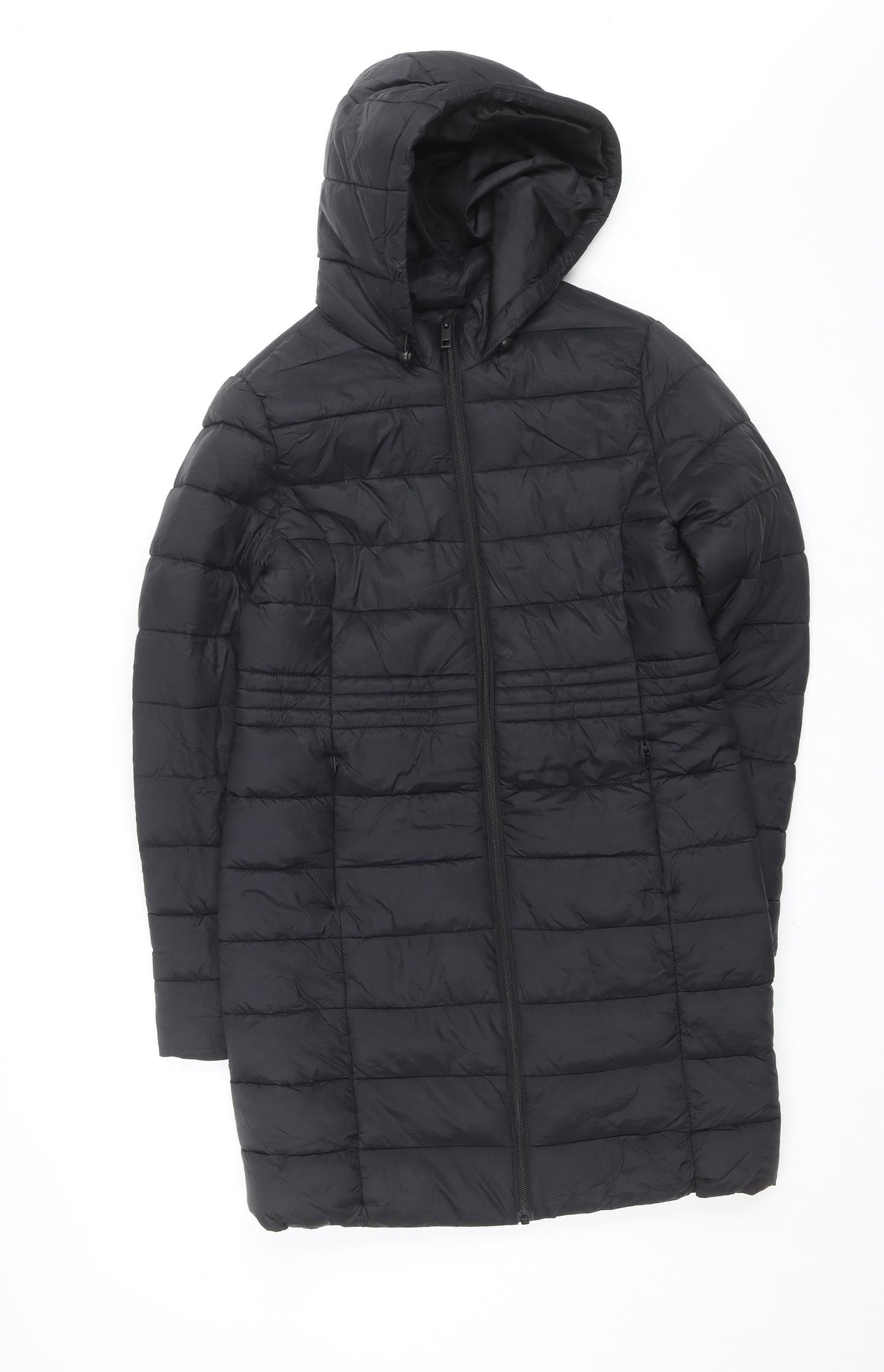 Primark Women’s Black XS Long Hooded Puffer Coat
