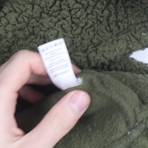 Tu Women Green Fleece Hooded 1/4 Zip Jumper Size 12