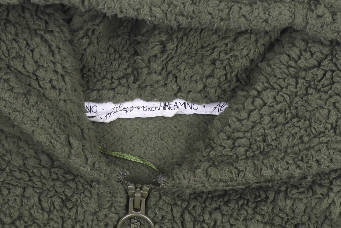 Tu Women Green Fleece Hooded 1/4 Zip Jumper Size 12