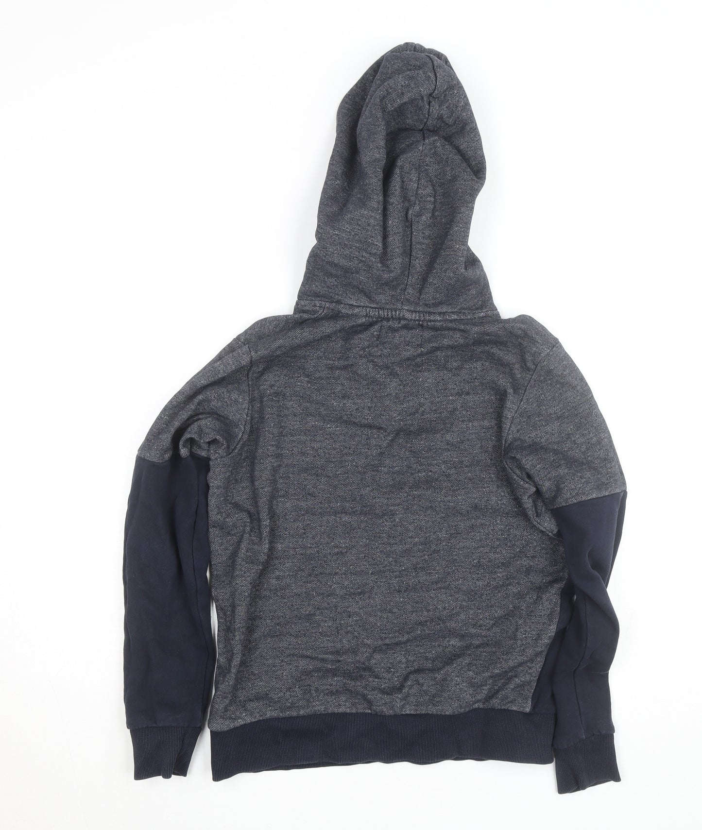 Jack & Jones Boys Grey & Navy Pullover Hoodie Size 10 Years Cotton Blend