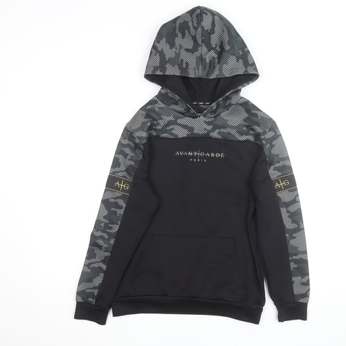 Avant Garde Paris Boys Black Camo Pullover Hoodie 11-12 Years