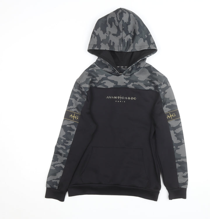 Avant Garde Paris Boys Black Camo Pullover Hoodie 11-12 Years