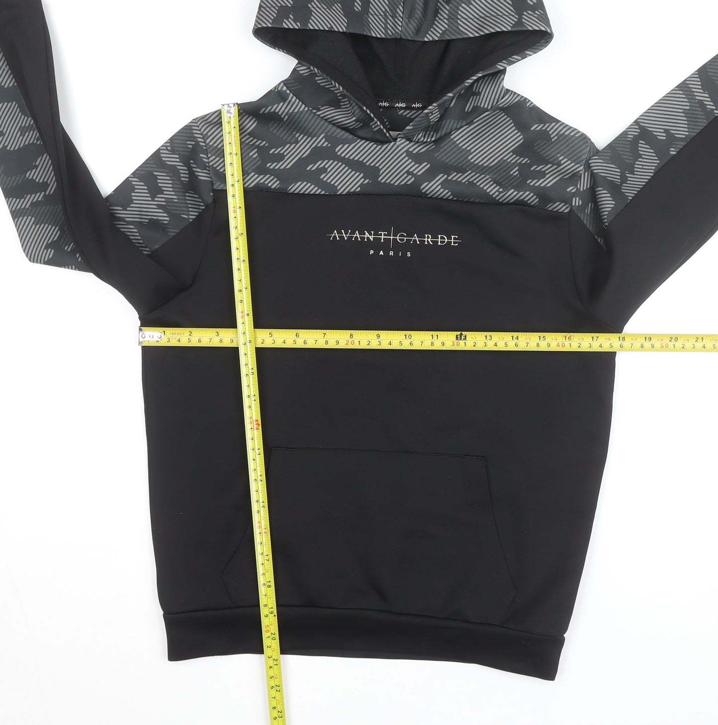 Avant Garde Paris Boys Black Camo Pullover Hoodie 11-12 Years